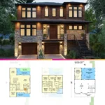 Elevated Coastal Modern Home Plan with Elevator