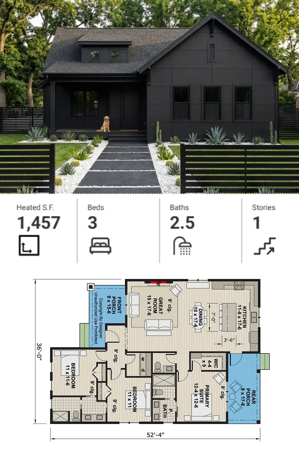 Modern Minimalist Black House Plan