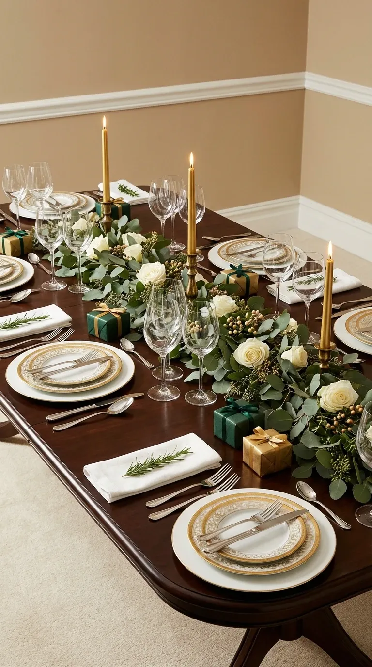 Green & Gold Holiday Table