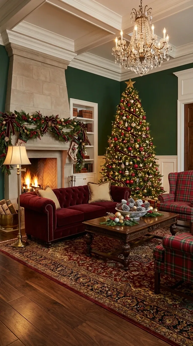Festive Traditional Living Room