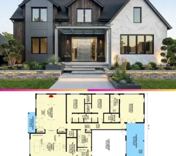 Ultra Modern Black and White House Plan Facade