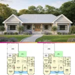 Single Story Modern Farmhouse Plan with Flex Room & Front Porch