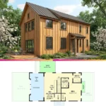 2 Bed Barn Style Modern Farmhouse Plan