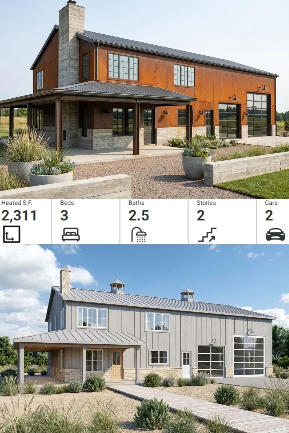 Industrial Corten Barndominium Plan & Metrics