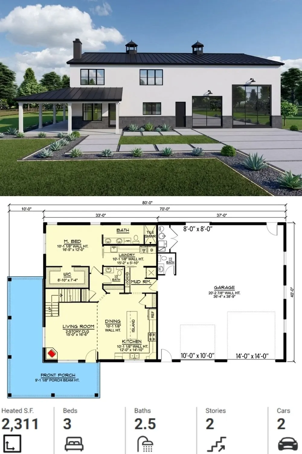 Modern Minimalist Barndominium & Floor Plan