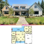 Dreamy Single Story Modern Farmhouse Plan with 3 Car Garage