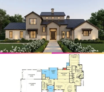 Transitional Hill Country Home Plan with Stone & Siding