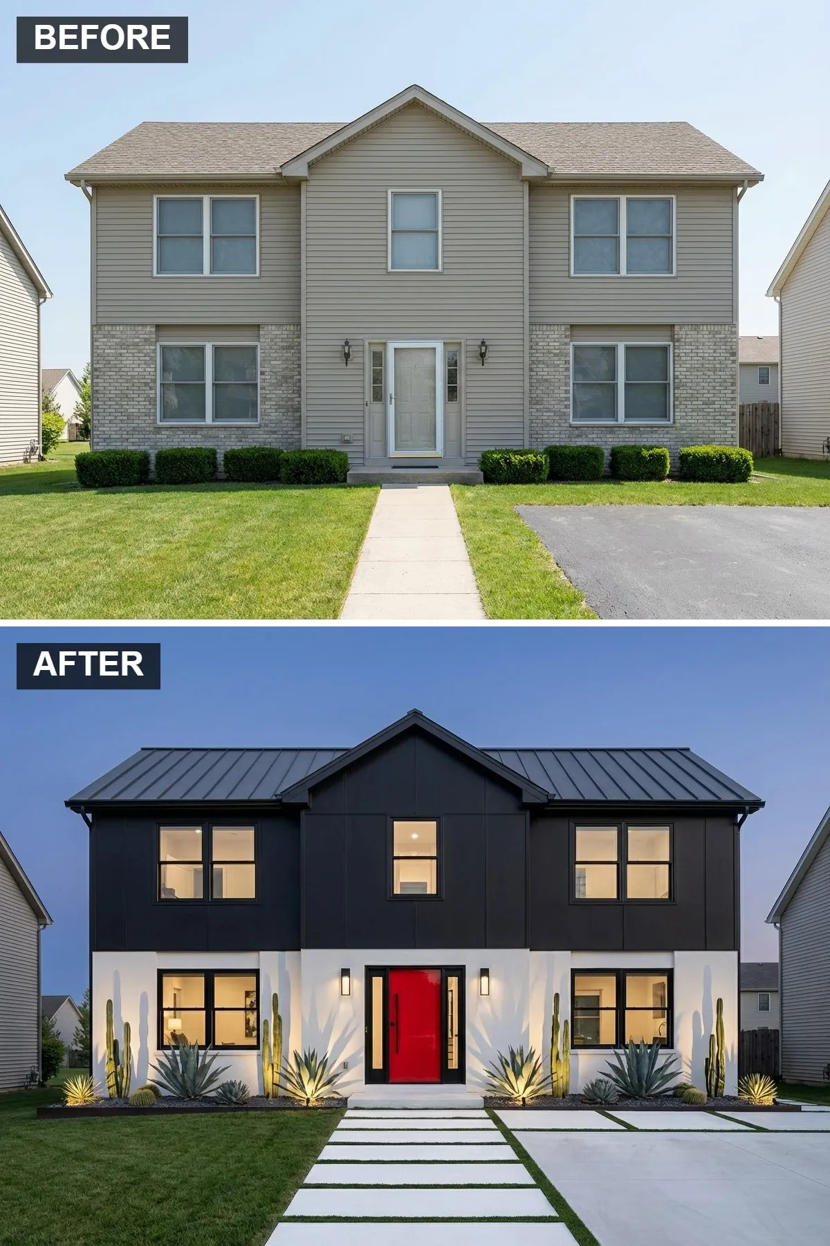 Modern Contrast with a Pop of Color