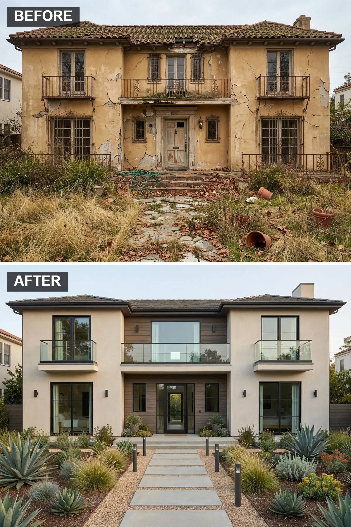 Mid-Century Modern Inspired Facade