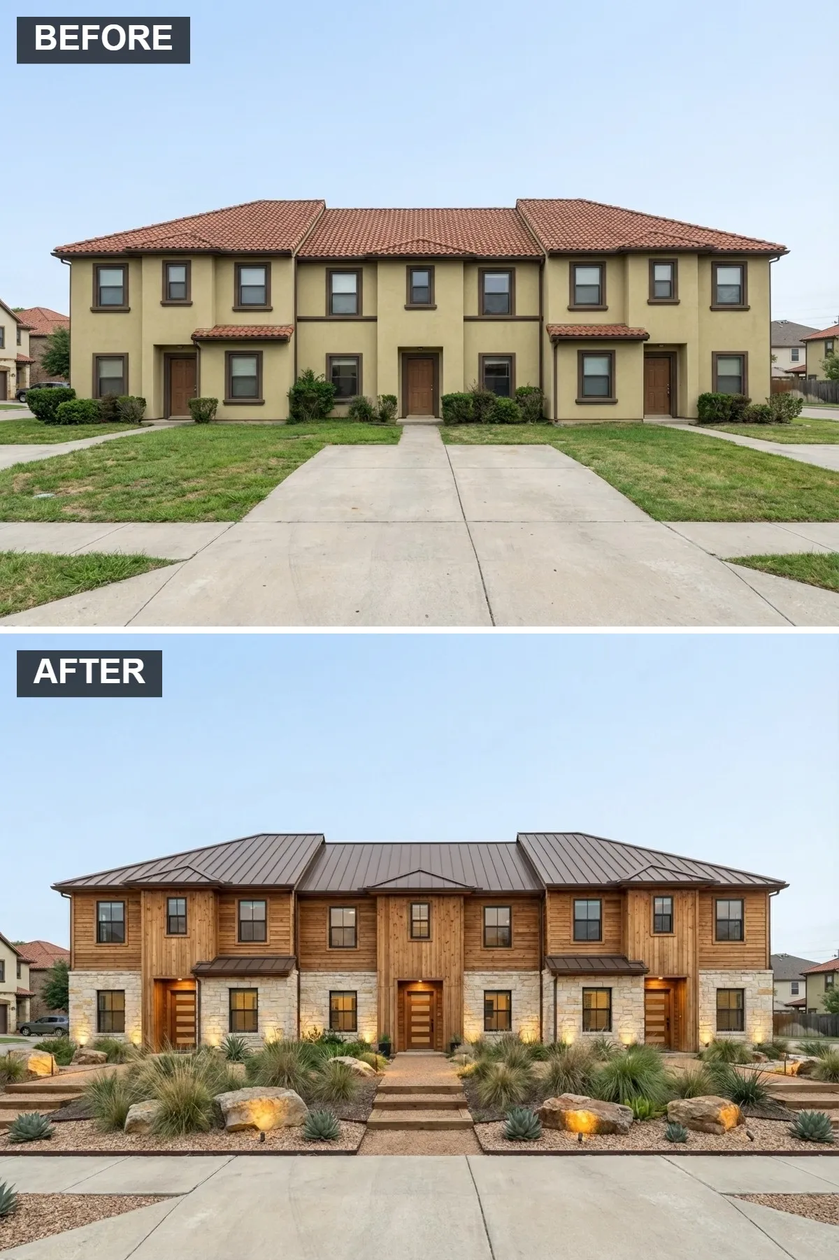 Rustic Modern with Wood and Stone