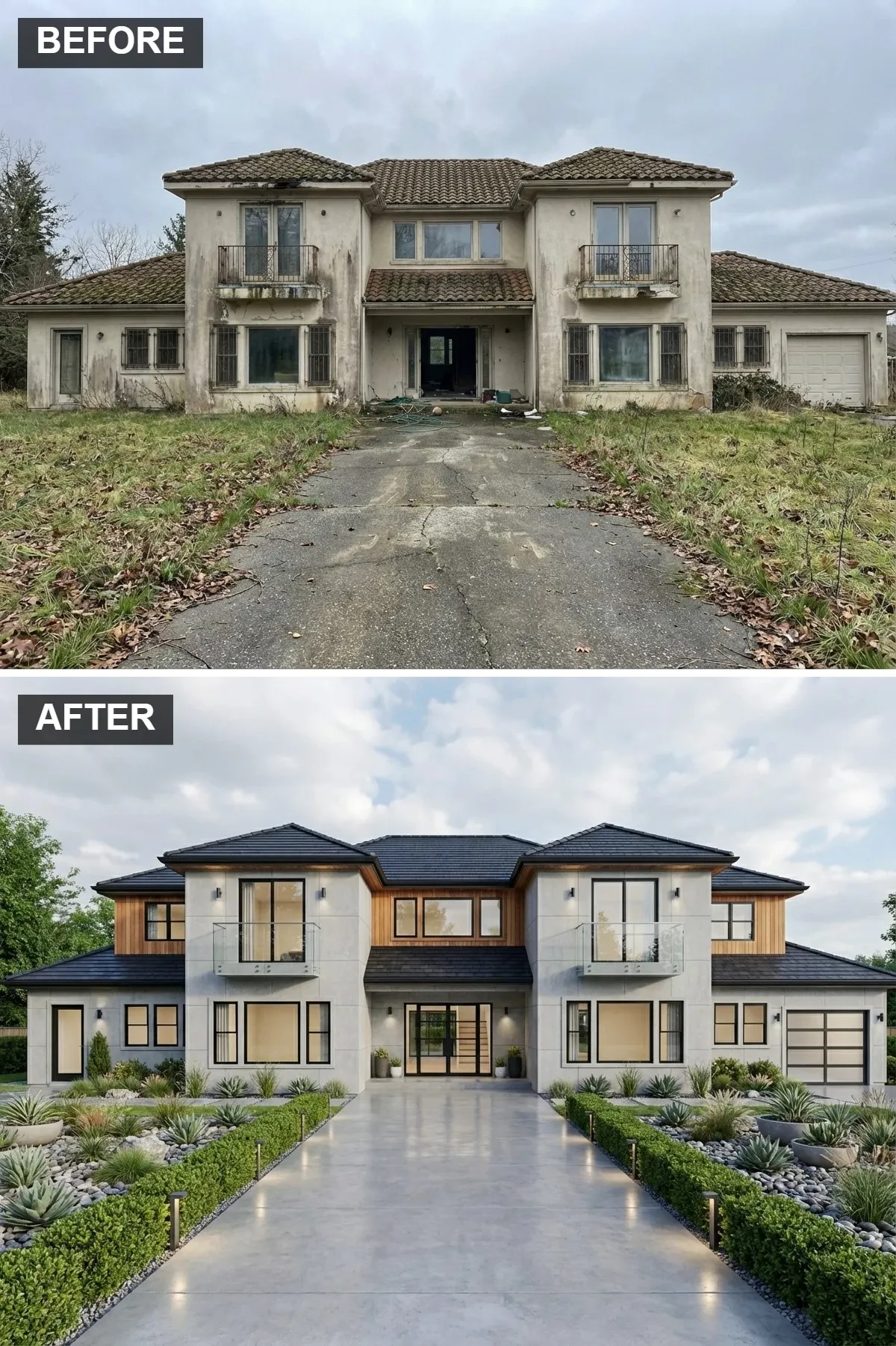 Concrete and Warm Wood Haven