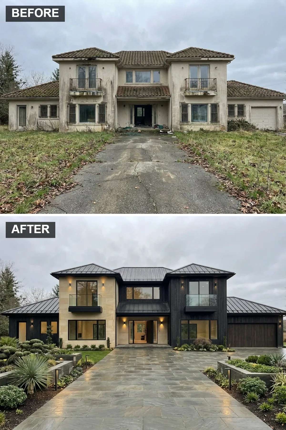 Textural Black and Beige Residence
