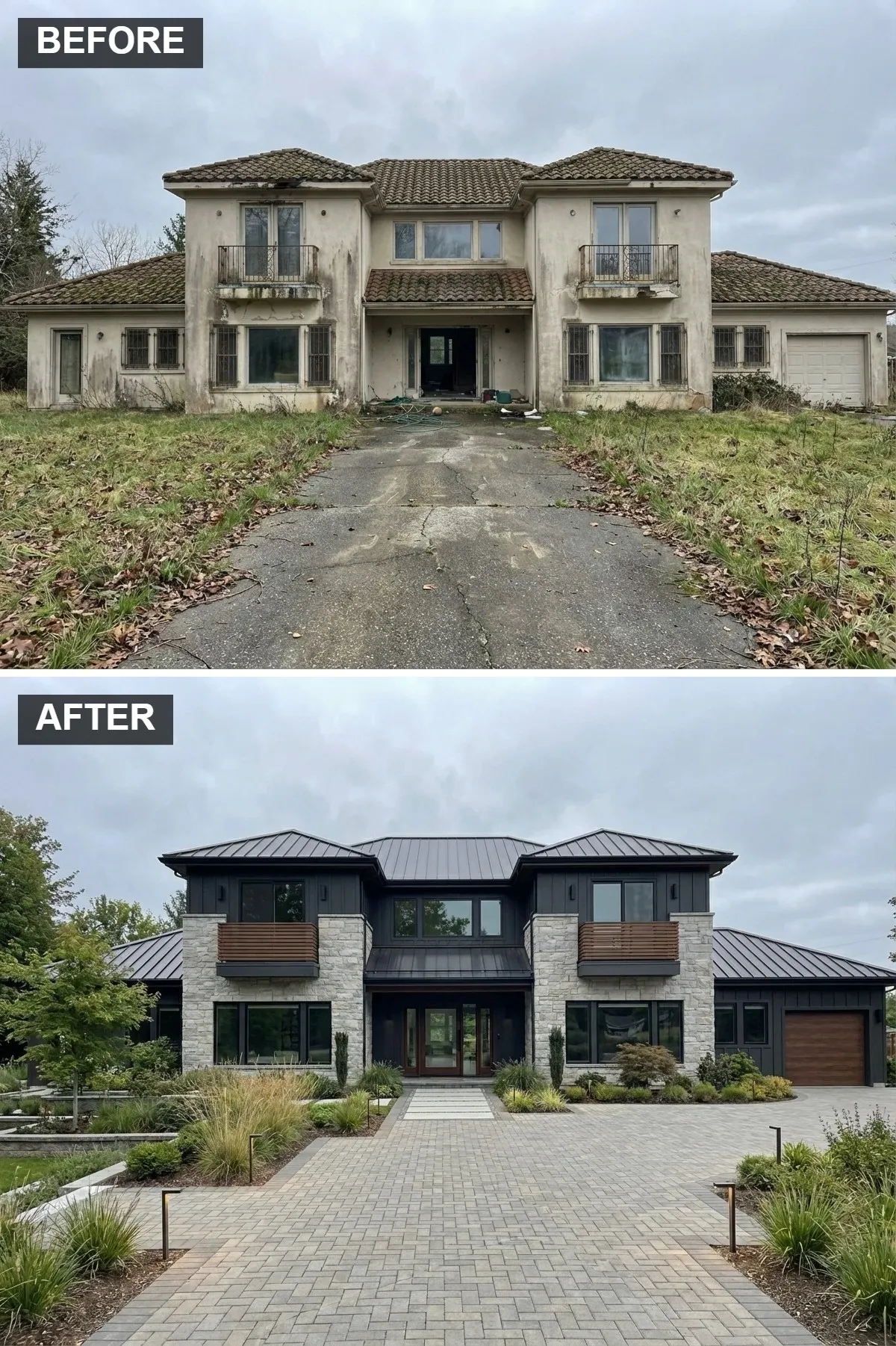 Rustic Moderne: Stone and Wood