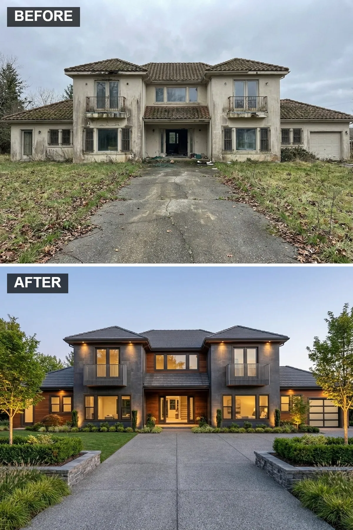 Sophisticated Stone and Tile Facade