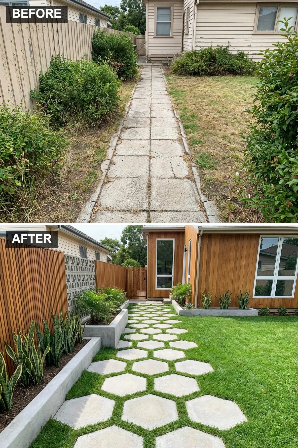 Geometric Modernity with Hexagonal Pavers