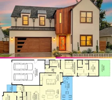 Transitional Scandinavian Home: Modern Facade & Floor Plan