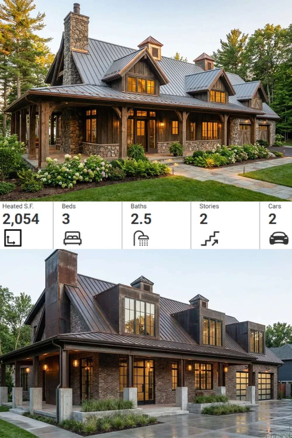 Rustic Craftsman Barndominium | 3 Bed, 2.5 Bath Plan