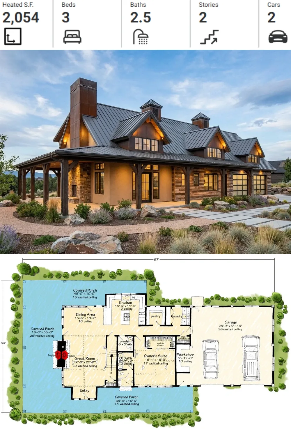 Timber Frame Lodge House Plan | Lakeside Living