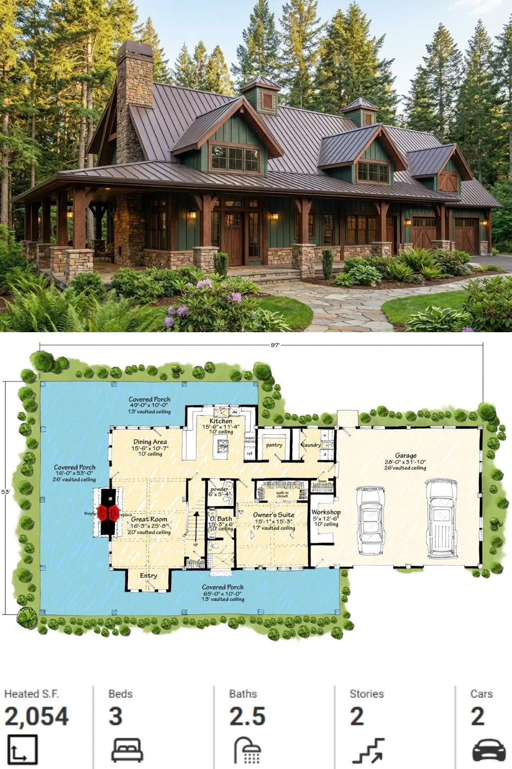 Scandinavian Modern Farmhouse Plan | Light & Airy