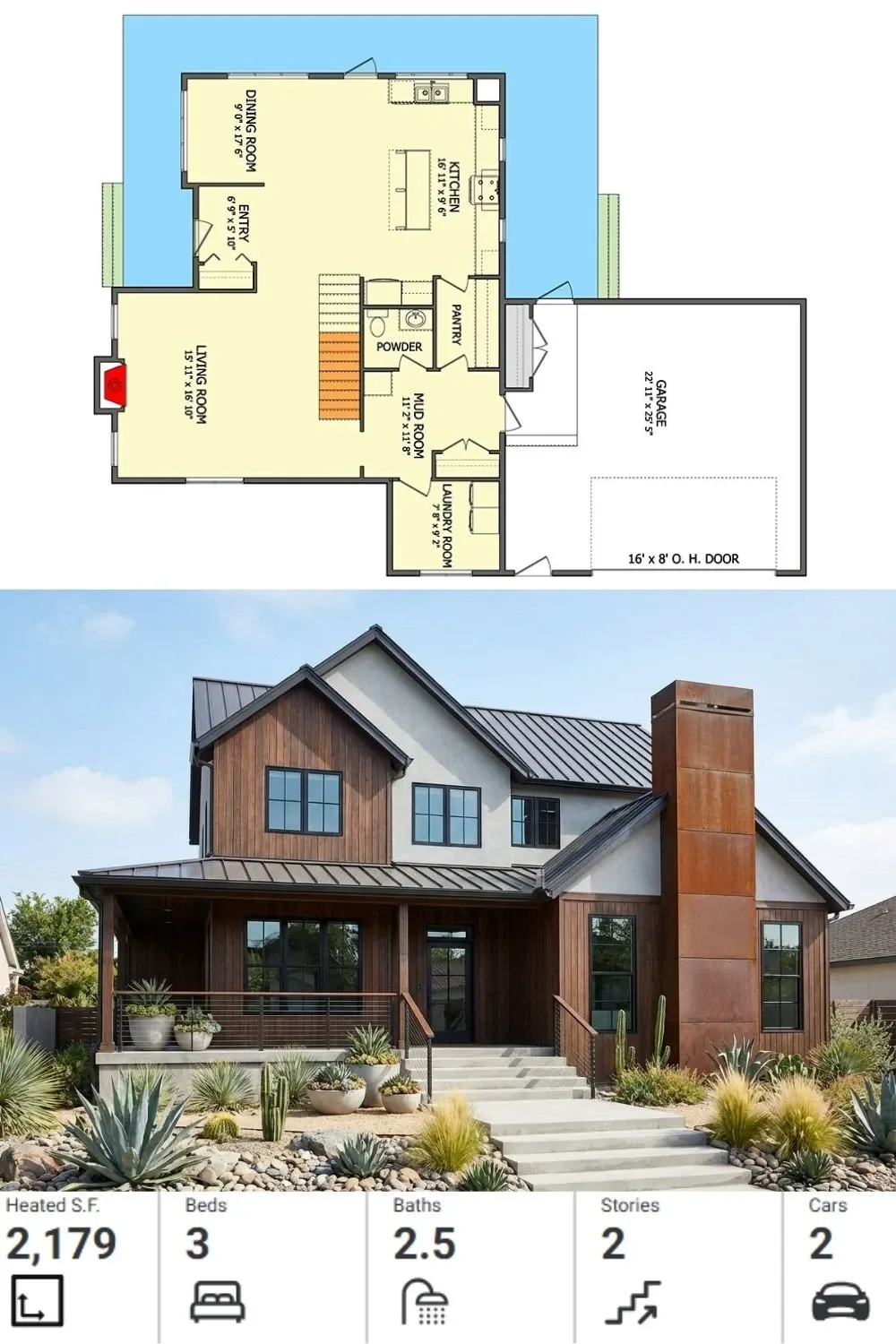 Industrial Modern Farmhouse Facade Inspiration