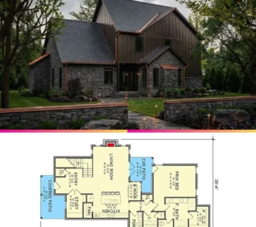 Flexible Modern Farmhouse Plan | 2 Story, 3 4 Beds