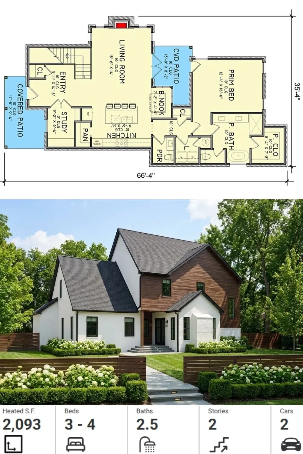 Main Level Floor Plan | Open Living & Primary Suite