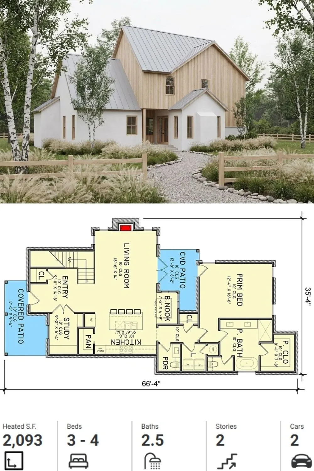 Scandi-Modern Facade & House Plan