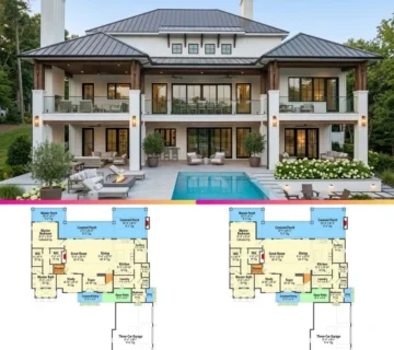 Modern House Plan with Amazing Outdoor Living & Pool