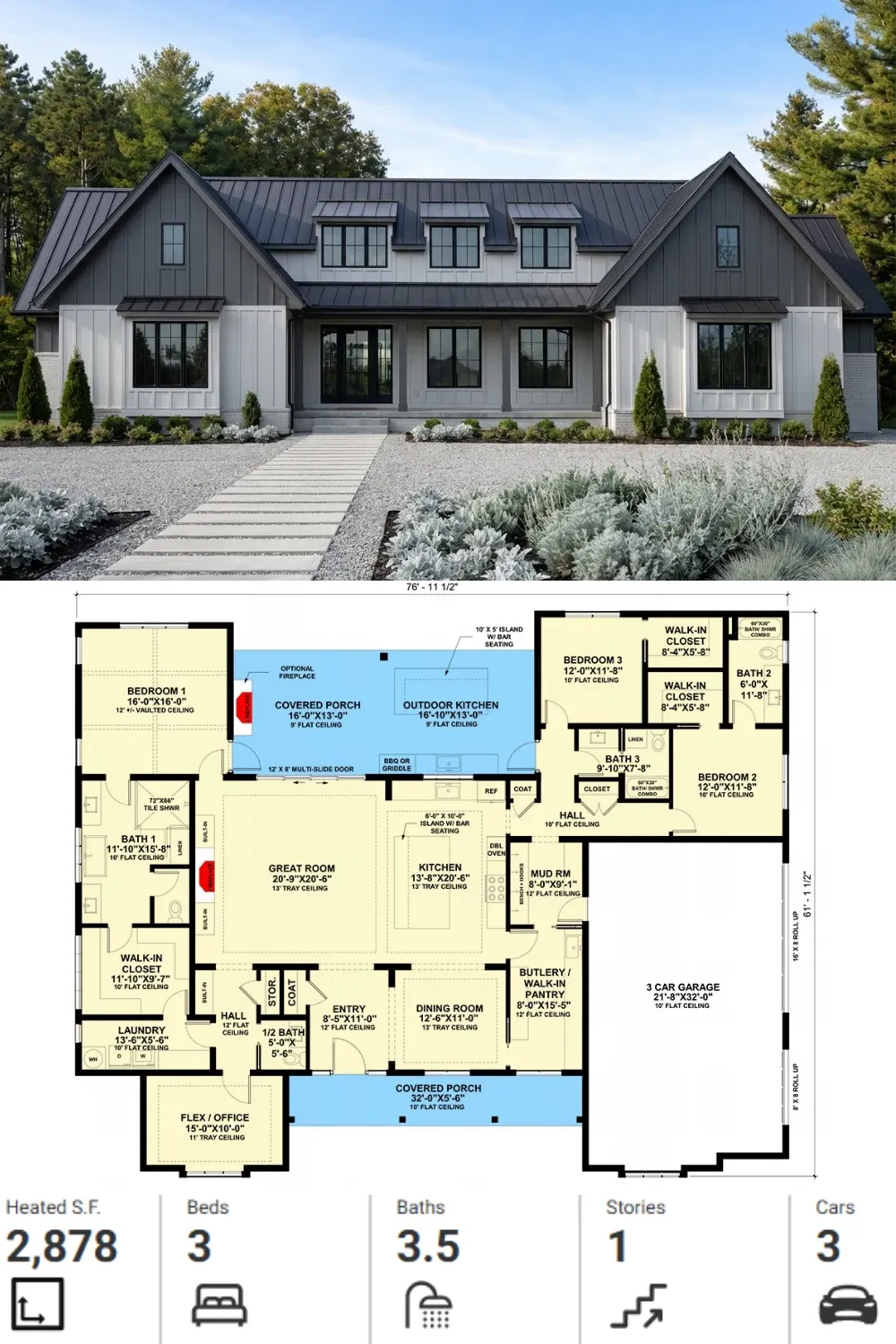 High-Contrast Modern Farmhouse Layout