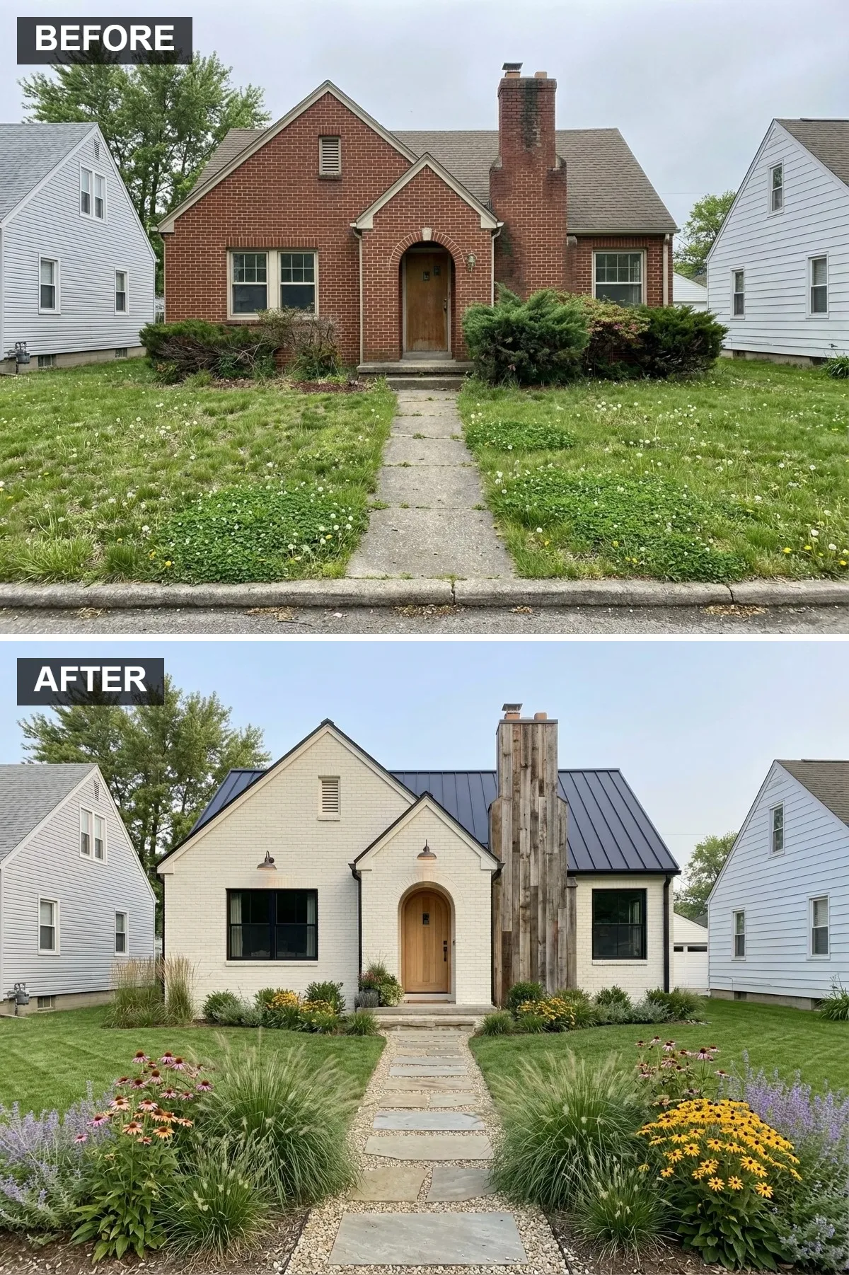Rustic meets Modern White Farmhouse