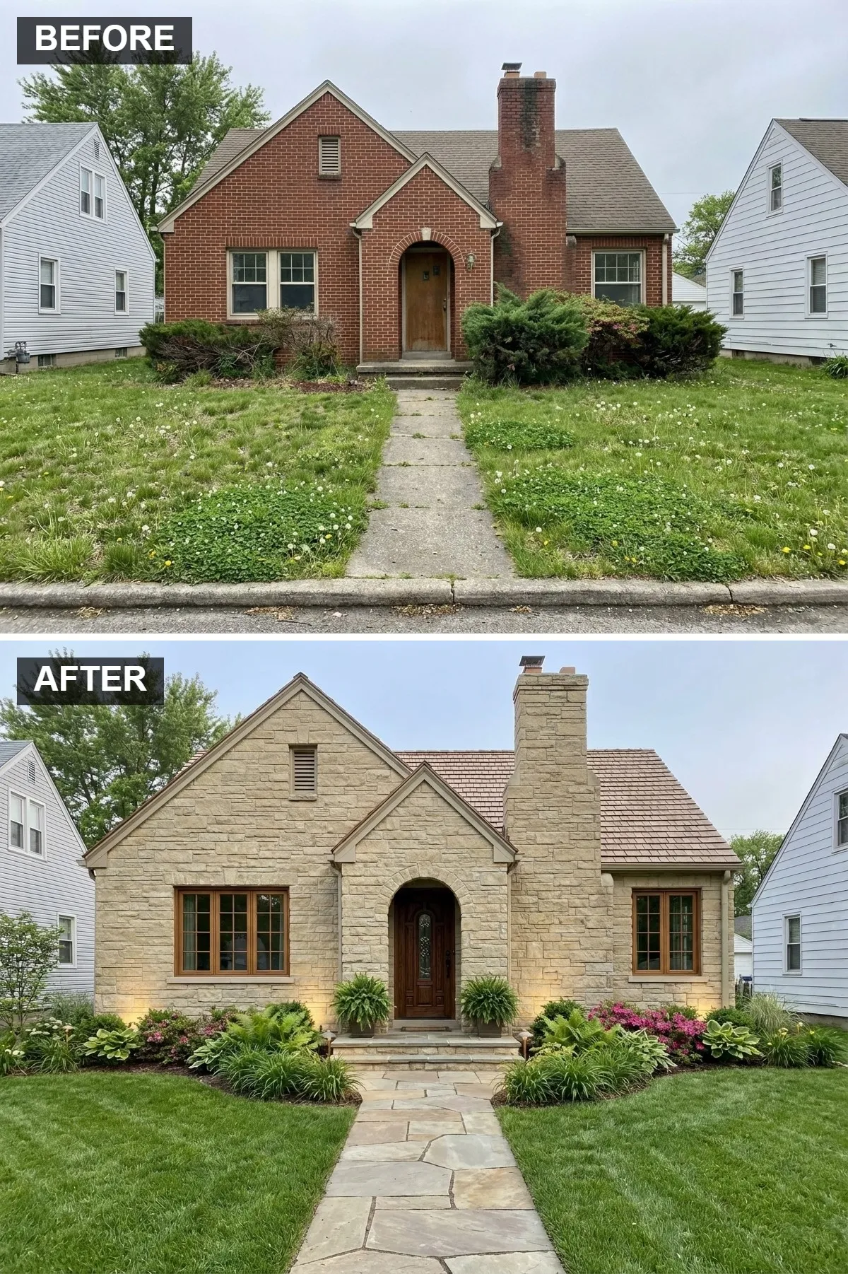 Luxurious Craftsman Stone Veneer