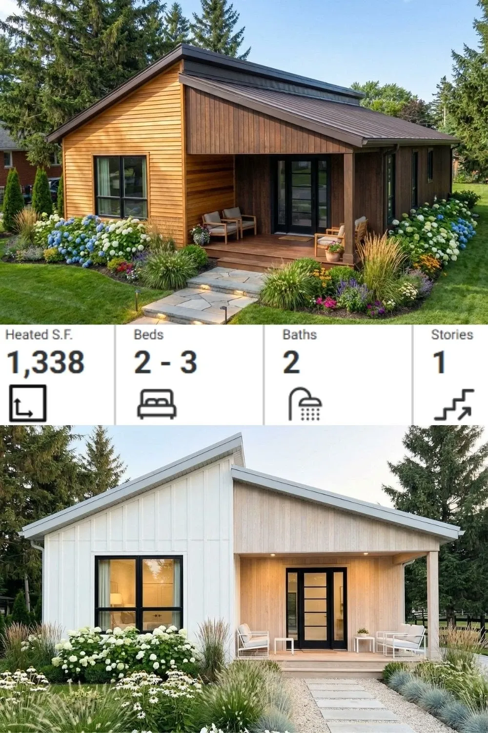 Efficient 1,338 Sq Ft Modern Ranch Floor Plan