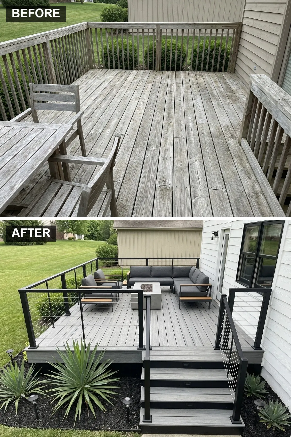 Contemporary Comfort with Cable Railings