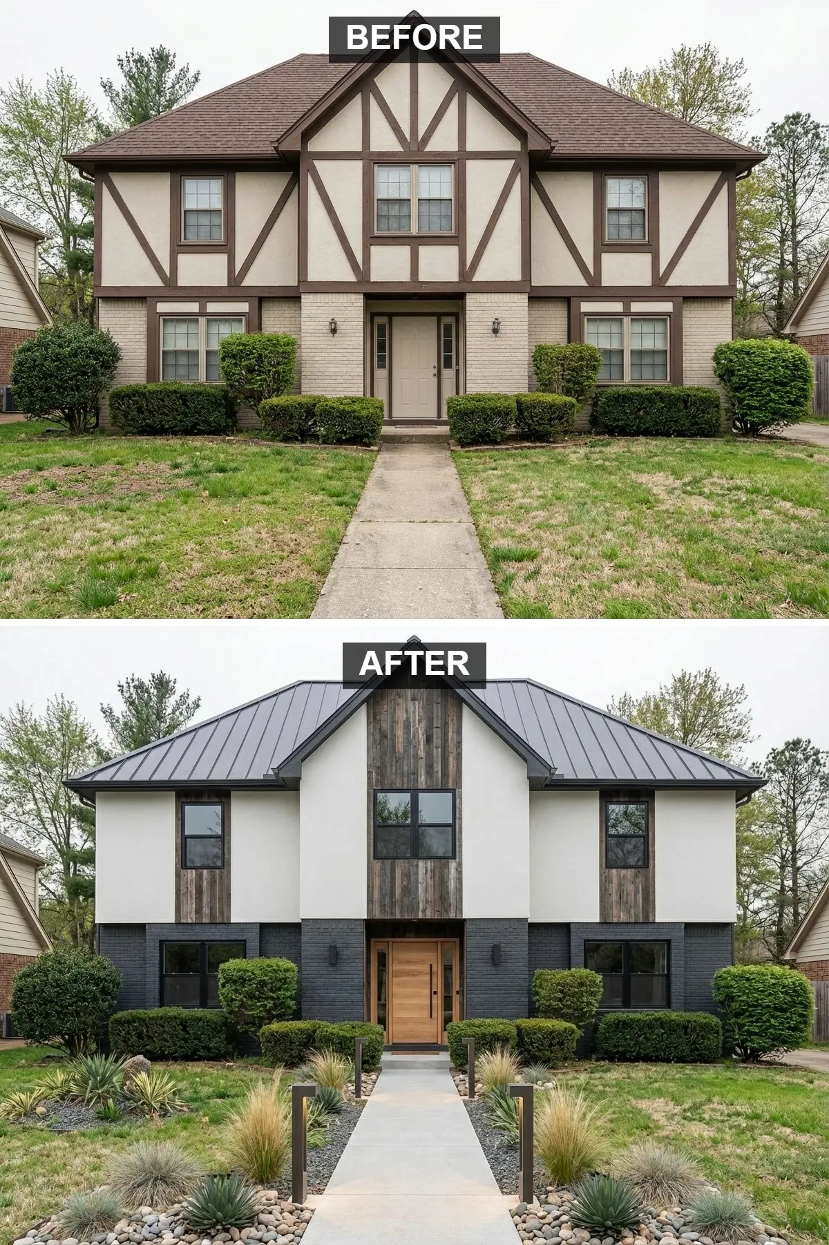 Texture Rich: Mixing Wood, Brick, and Stucco