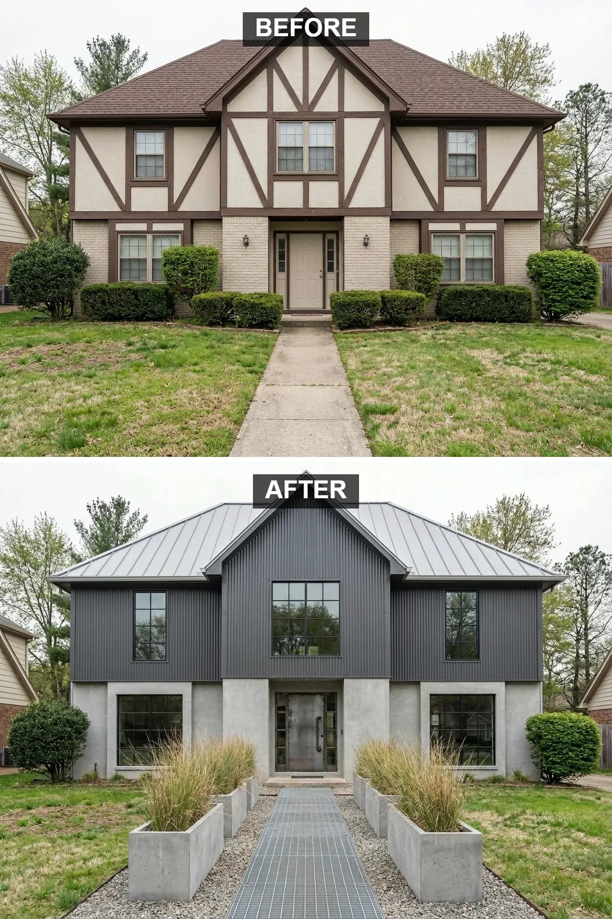 Industrial Edge: Corrugated Metal and Concrete