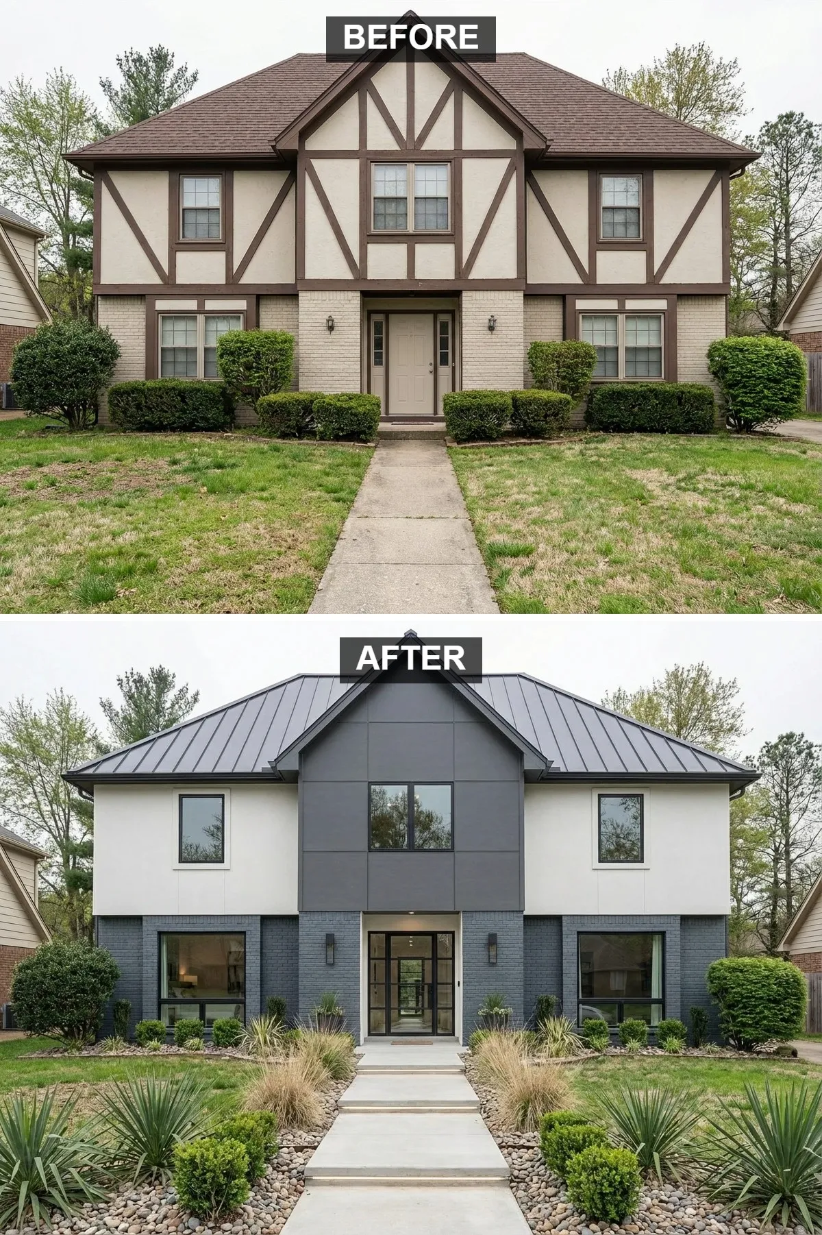 Contemporary Chic: Grey Tones and Picture Windows