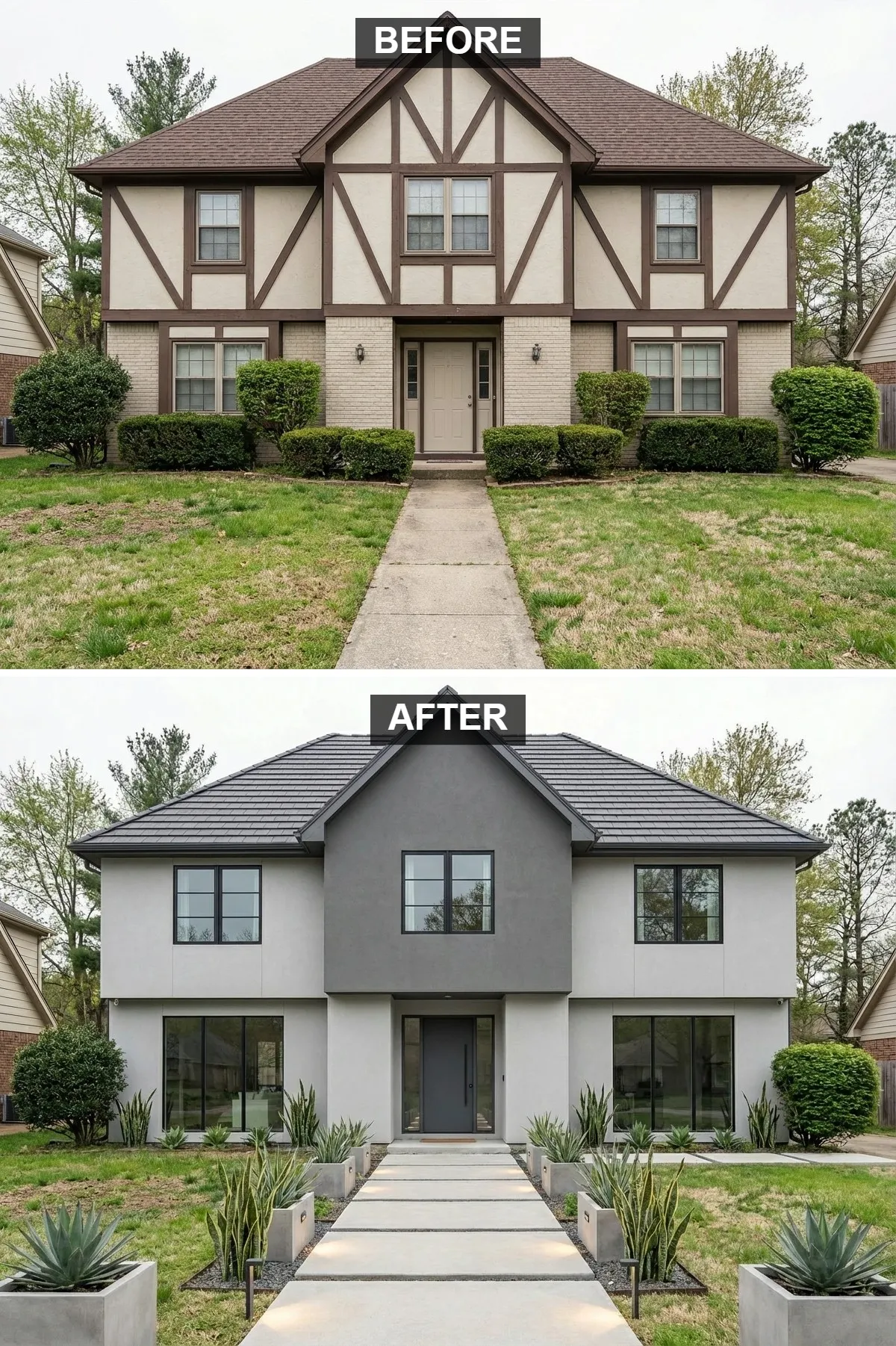 Minimalist Zen: Stucco and Concrete